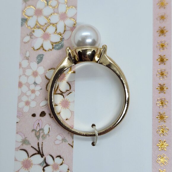 Torrid Classic Gold-Tone Ring with Faux Pearl Accent (Size 8) - Picture 2 of 3